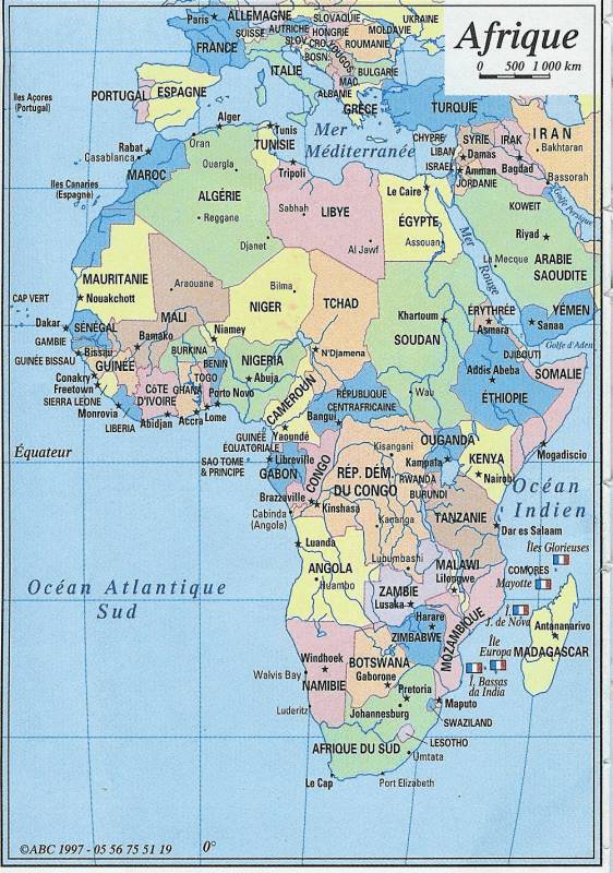 Carte De L'afrique Avec Les Capitales