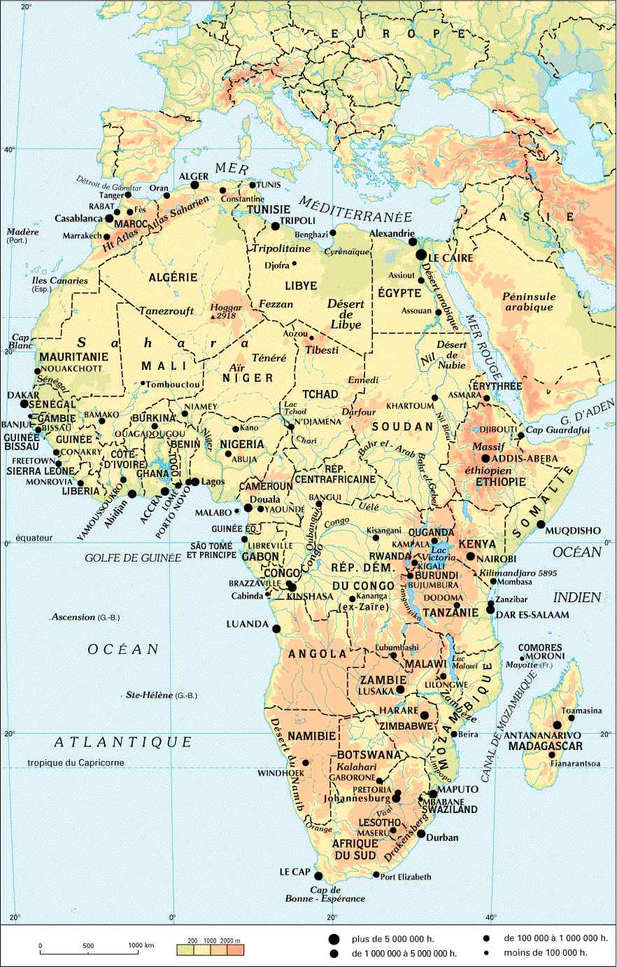 ville afrique map